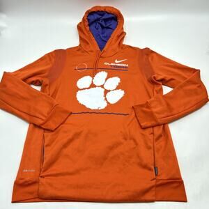 Nike Clemson Tigers Club Fleece ON-FILED Hoodie Men’s Size LARGE orange